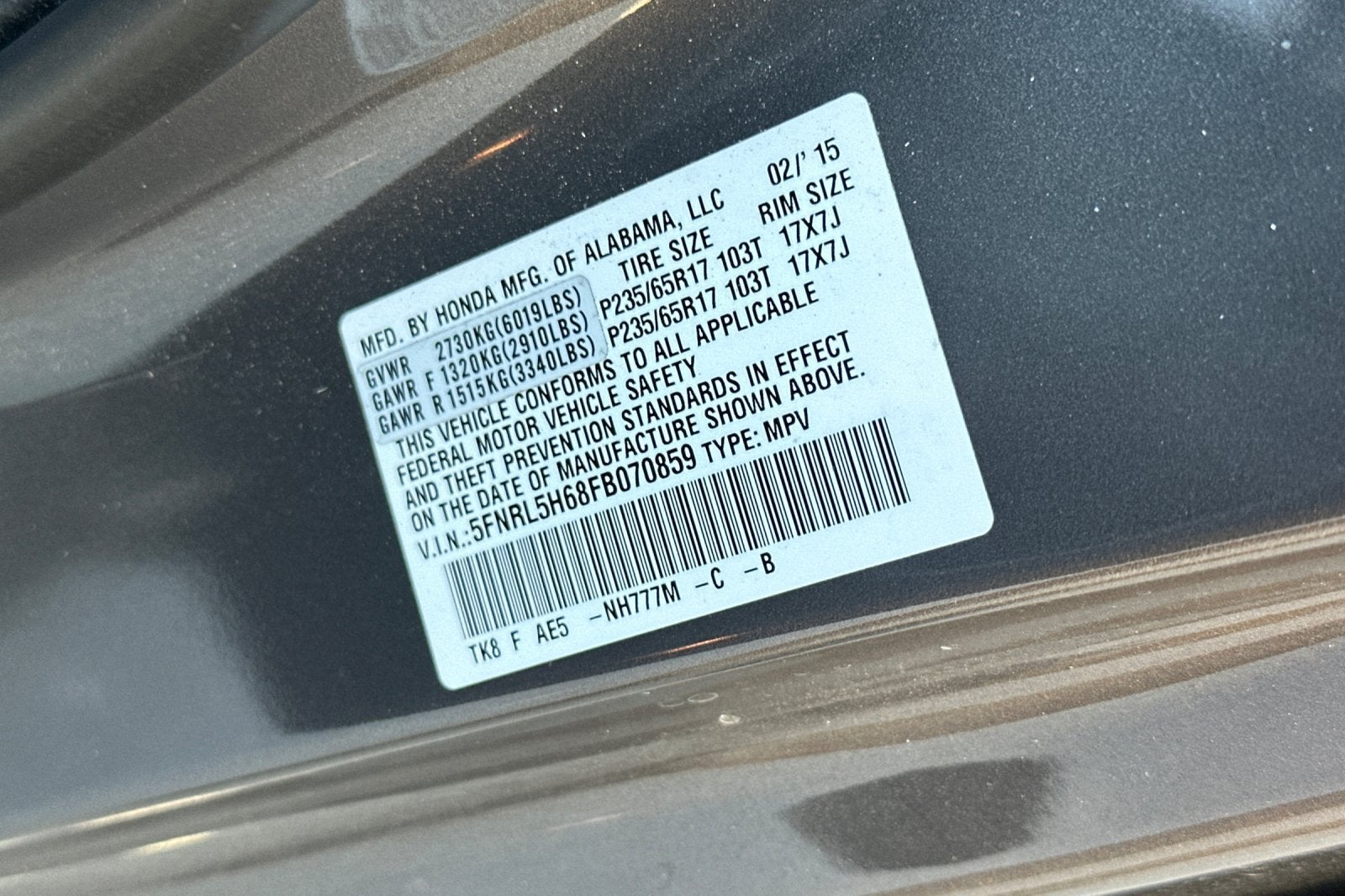 2015 Honda Odyssey EX-L