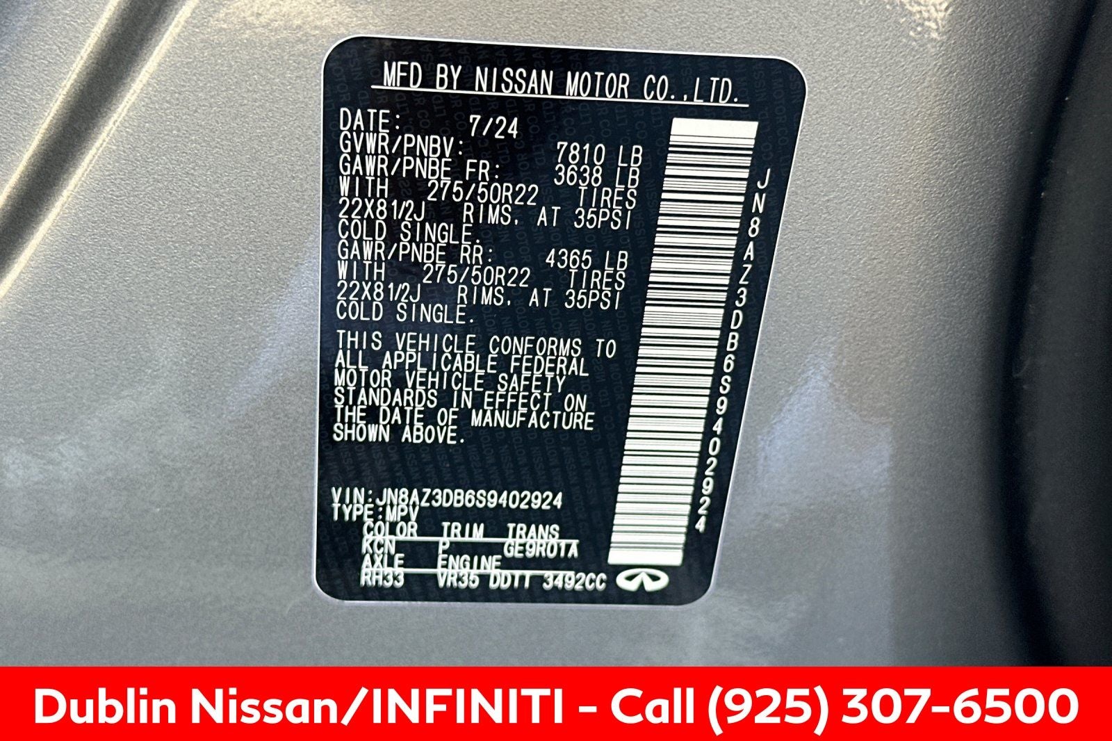 2025 INFINITI QX80 SENSORY