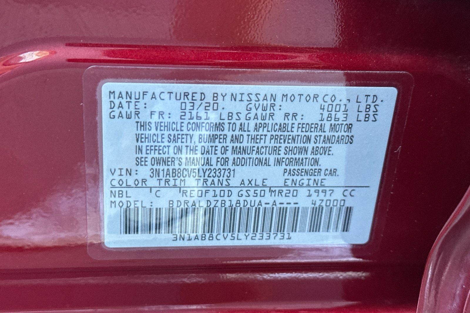 2020 Nissan Sentra SV