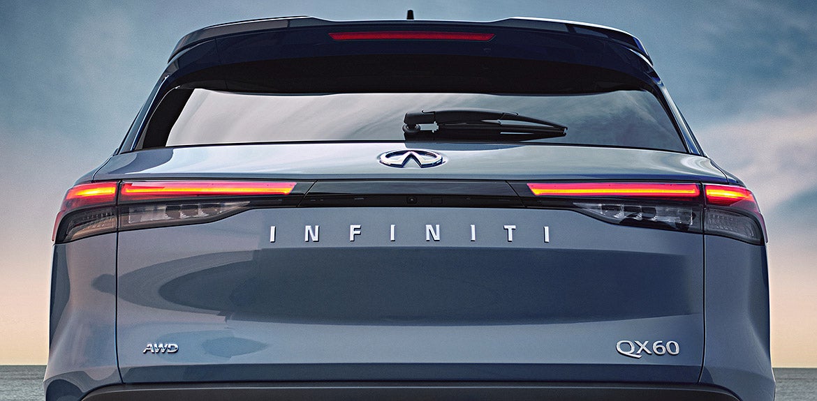 Rear close-up view of the Infiniti QX60